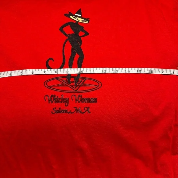 Vintage 90s Salem Massachusetts Witchy Women T Shirt Medium - Picture 7 of 12